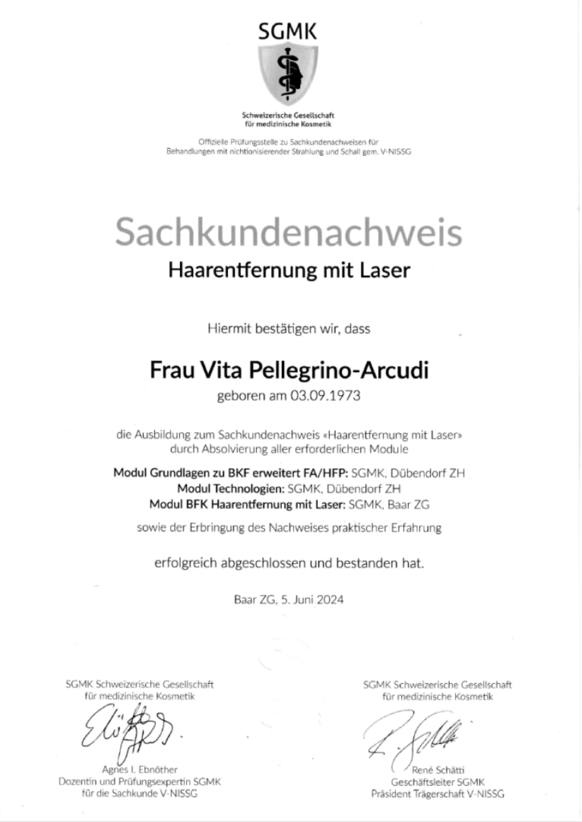 Ausweis Haarentfernung