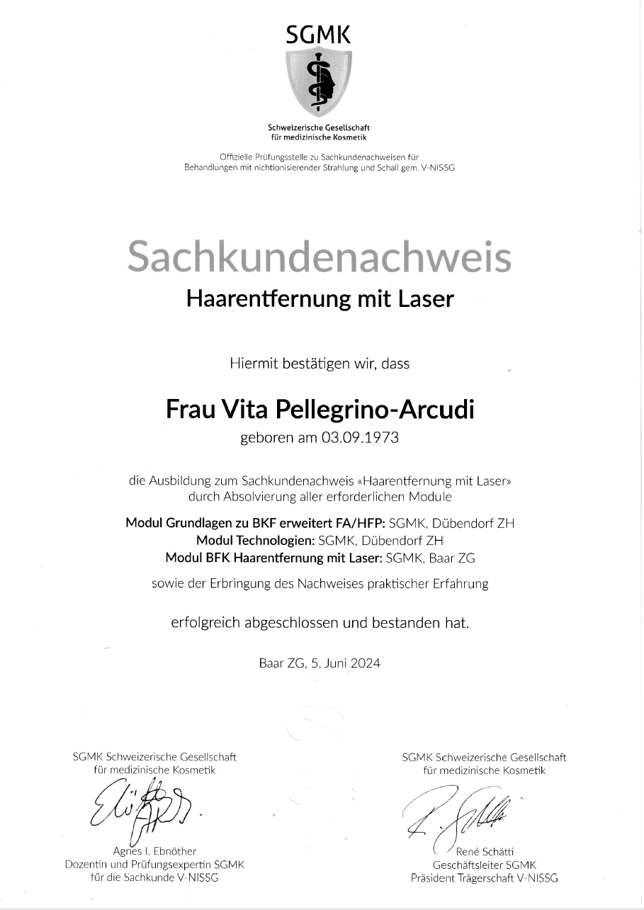 Ausweis Haarentfernung
